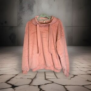 Easel Los Angeles Hoodie Women's S Pink Cozy Lounge Pullover Modern